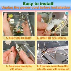 2-Pack Igniter for Samsung Gas Range Models NX58H5600SS, NX58F5500SS, NX58K9500W