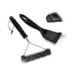 Triangular Grill Brush 16cm Head + Flat Brush 7cm Width Stainless Steel