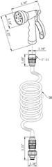 DF-SA187-WT RV Exterior Quick Connect Sprayer with 7 Spray Settings and Coiled H