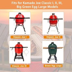 2 Pack Half-Moon Ceramic Heat Deflector Plates for Kamado Joe Classic I, II, III