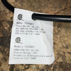 Grill Replacement Gas Supply Hose 15”