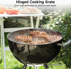 Hinged Grill Grate for Weber 22 Charcoal Grills Original Kettle Master Touch