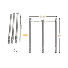7636 Flavorizer Bars, 69787 Burner Tube & 67060 Heat Deflector Grill Replacem…