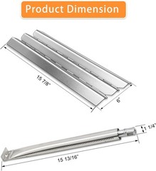 4 Pack Grill Replacement Parts Stainless Steel Heat Plate Burners for Broil K…