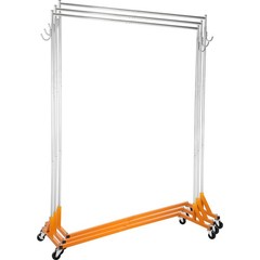 Z Rack, Industrial Grade Z Base Garment Rack, Height Adjustable Rolling Z