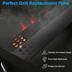Set of 4 Grill Heat Plates and 4 Burner Tubes with Igniter Electrode Replacement