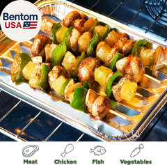 20-Pack 13″ × 8.6″ Food-Grade Aluminum Foil Disposable BBQ Grill Trays – Perfora