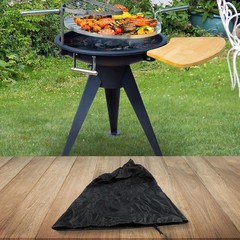 All Season BBQ Outdoor Fire Stove Cover with Secure Drawstring Closure