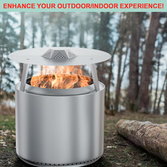 Heat Deflector for Solo Stove Yukon 27”, Deflector with Carrying Hook Handle &