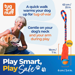 Fauxtastic Powerball Bungee, Durable, Faux-Fur Fetch & Tug of War Dog Toy with R