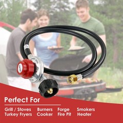 5FT High Pressure Propane 0-20PSI Adjustable Regulator with QCC1 type Hose