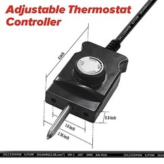 Universal 1650W Electric Smoker Heating Element Kit with Adjustable Thermostat –