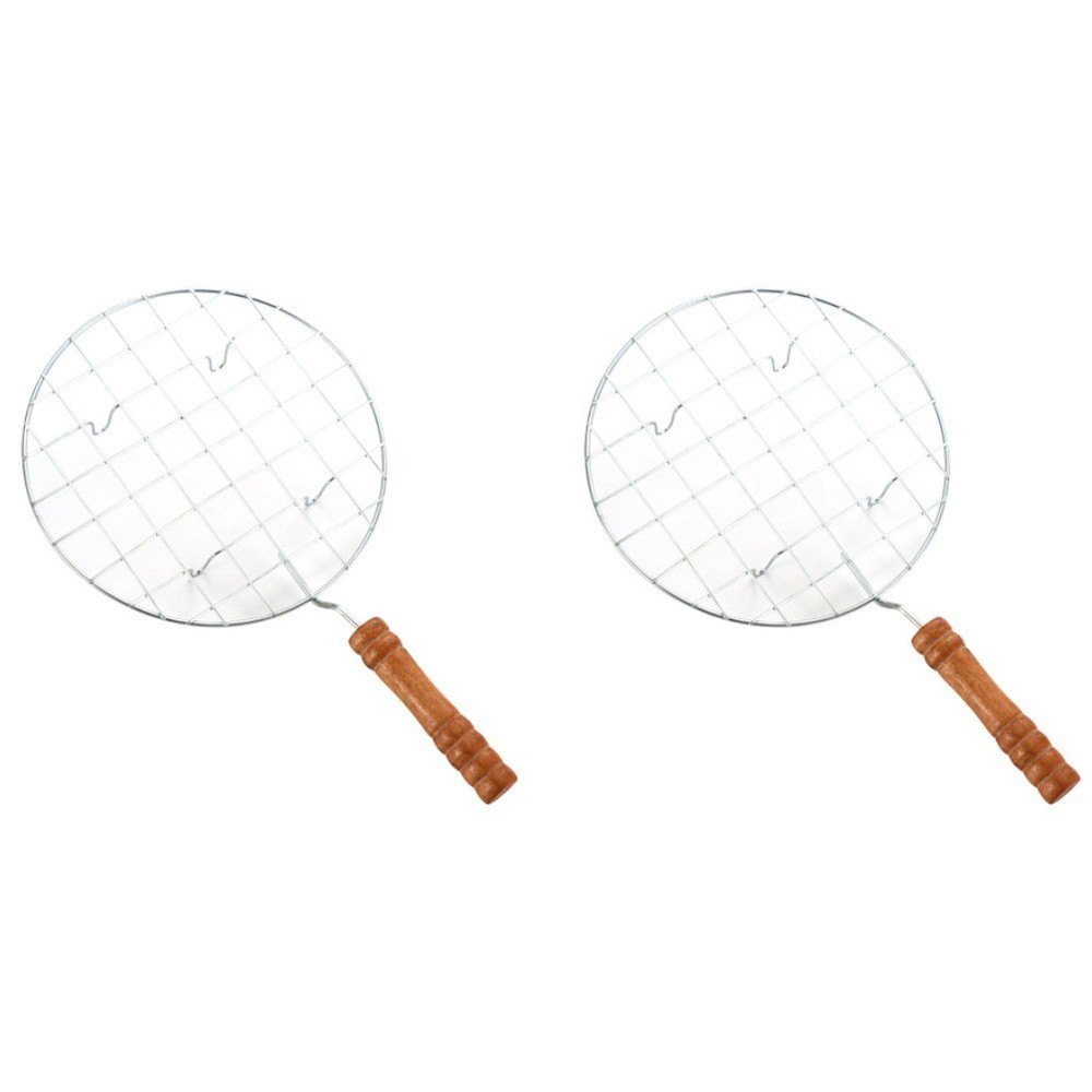 Wooden Handled Grill Mesh for Safe and Comfortable Cooking For Outdoors