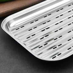 Robust Stainless Steel BBQ Trays with Holes to Prevent Sogginess in Food