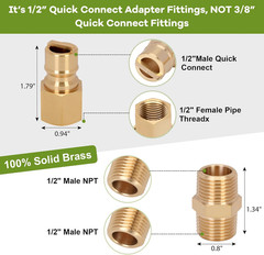 1/2 Inch Natural Gas Quick Connect Fittings for Gas Grill Heater Generator
