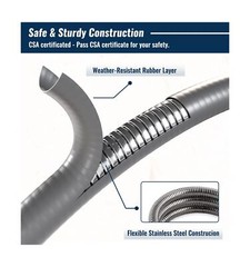 25 Feet 3/8 inch ID Natural Gas Grill Hose with Quick Connect Fittings, Natur…