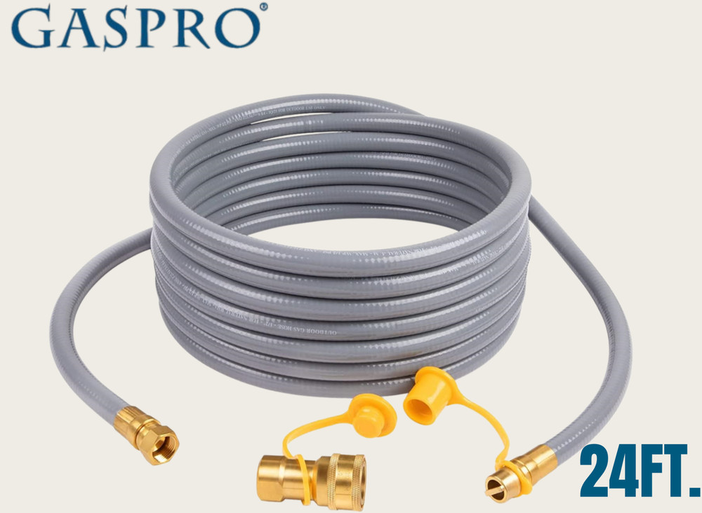 GASPRO 24 FT 3/8″ ID Natural Gas Hose, Low Pressure LPG Hose with Quick Connect