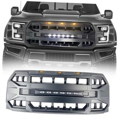 Front Grill Replacement for F150 2015 2016 2017 Front Bumper Matte Black