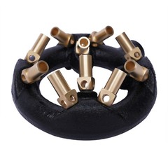 Natural Gas 10 Tips Jet Burner Round Cast Iron Brass 80000 BTU/Hour Height 65 mm