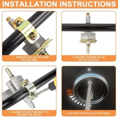 Gas Griddle Burner Control Valve Replacement Parts for 22/17 Inch Griddles – 2PC