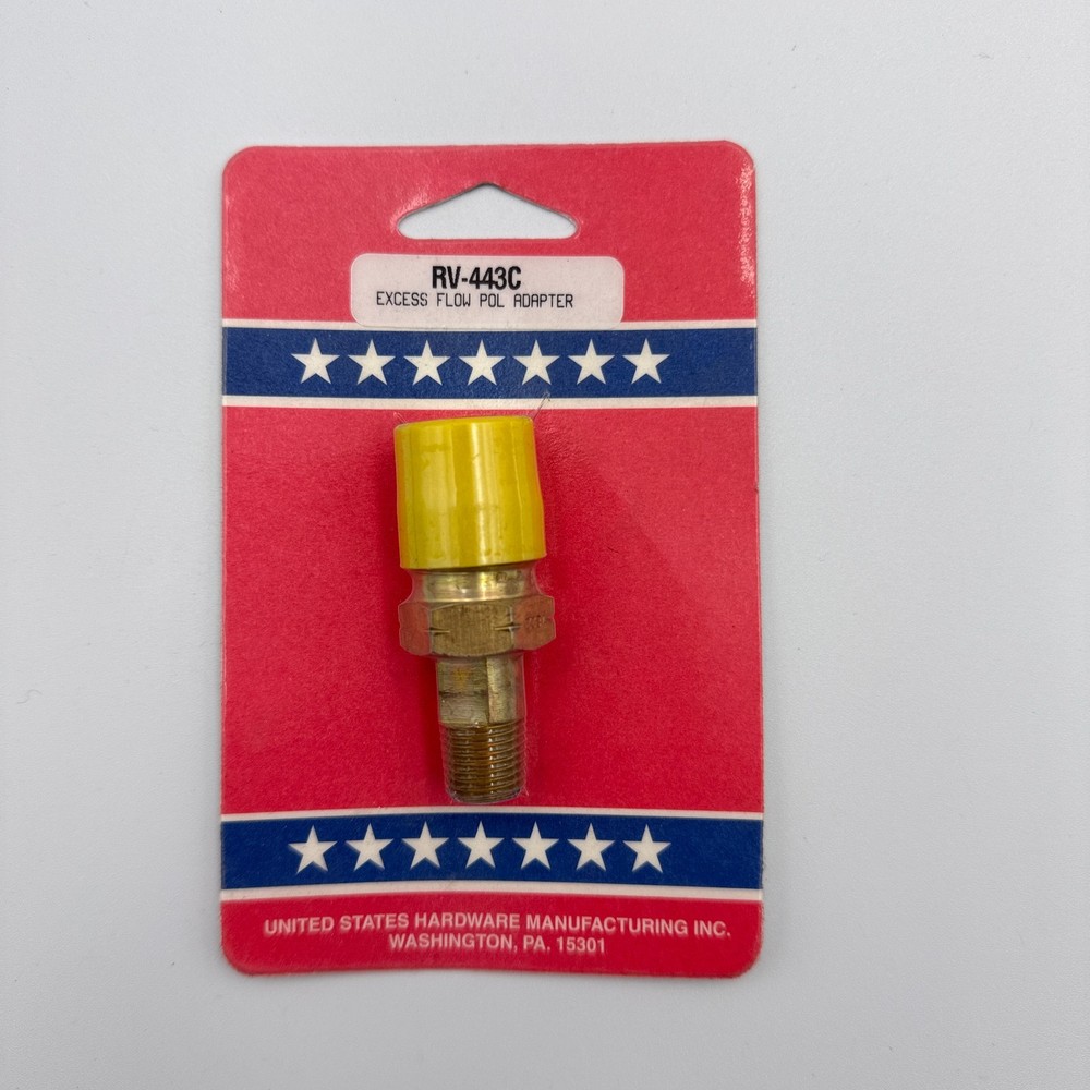RV-443C Excess Flow POL Adapter Brass LP Gas Regulator Fitting USA