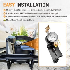 64866 Gas Grill Gas Valve Regulator For Weber Q1000 Q1200 50060001 50060301