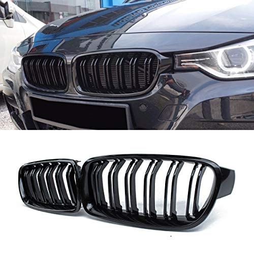 Front Grille, Kidney Grill Replacement for BMW 3 Series F30 F31 ABS Gloss Black