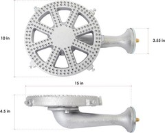 DIY Propane Burner Head Cast Iron SH16RH with Brass Fitting & Accessories