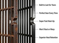 Cast Iron Grill Grates Replacement Fits Dyna Glo 7001634 2 Burner Parts