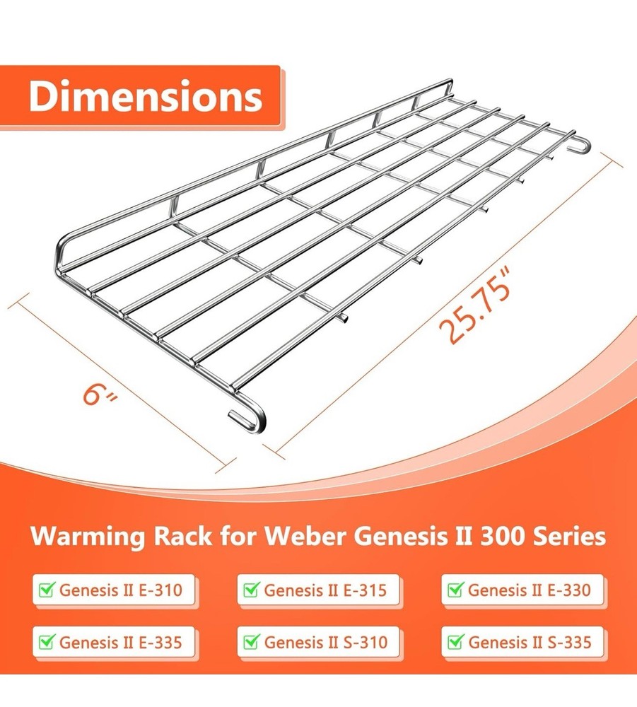66044 Grill Warming Rack for Weber Genesis II & XL II 300 E/S-310 315 330 335
