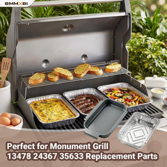 Grill Drip Pan with 20-Pack Disposable Aluminum Grease Tray Liner Replacement fo