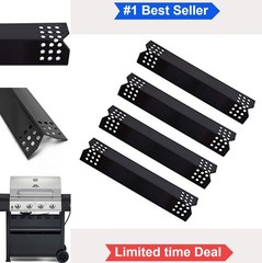 Grill Heat Plates 14 9/16 x 3 3/8 Inch 4 Pack Porcelain Steel Gas Grill
