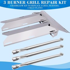 Ultimate Grill Repair Kit with Burners & Heat Shields for Charmglow & Nexgrill