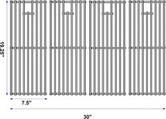 Easy-Clean Stainless Steel Grill Grates for Bull BBQ – Dimensions 19.25″x30″