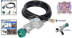 Versatile 5FT Propane Hose and Dual Stage Regulator for Multiple Appliances