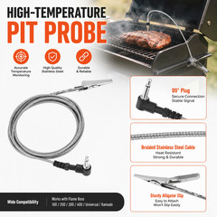 High Temp Pit Probe 90 Degree Plug for Flame Boss 100 200 300 400 Kamado Grill