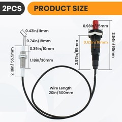 2 Set Propane Push Button Piezo Igniter, Piezo Spark Ignition with 20″ Long Wire