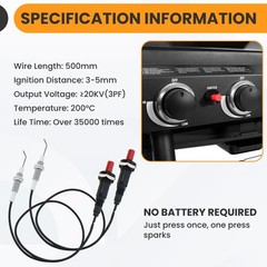 2 Set Propane Push Button Piezo Igniter, Piezo Spark Ignition with 20″ Long Wire