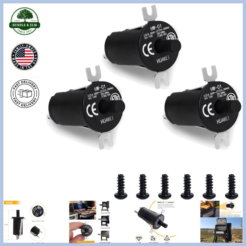 Replacement Lid Switch Kit for Digital Charcoal Grill – 3 Pack with Installation