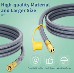 Upgraded 48 Feet 1/2 Inch Natural Gas Hose Propane Hose Extension Kit with Quick