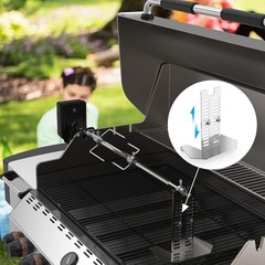 Kit Universal de Asador BBQ con Motor Eléctrico y Varilla de 28″