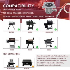 7-Hole Firepot & Hot Rod Igniter Kit Compatible with Traeger, Pit Boss, Camp …