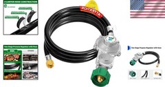 Heavy-Duty 15FT Dual Stage Propane Regulator Hose, Stable RV & Grill Gas Supply