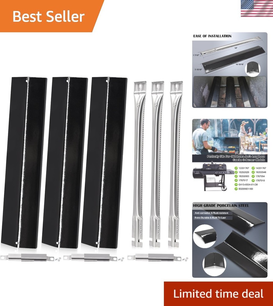 High-Quality Oklahoma Joe Grill Parts: Heat Tent, Burner, and Crossover Tube Set