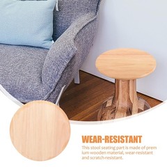 Solid Wood Round Bar Stool Chair Seat Replacement Top Smooth Surface Repair