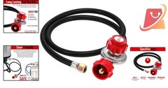 High Pressure Propane Regulator Rubber Hose 4 ft 0-20 PSI Adjustable Tools