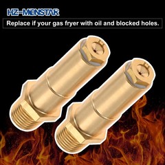 Gas Fryer Nozzle Orifice Kit, 1/4″ NPT Thread, 2 Pcs Gas Fryer Nozzle Orifice…