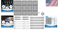 Grill Parts Kit for Charbroil 5-6 Burner, Heavy Duty Cast Iron Grates, Stainl…