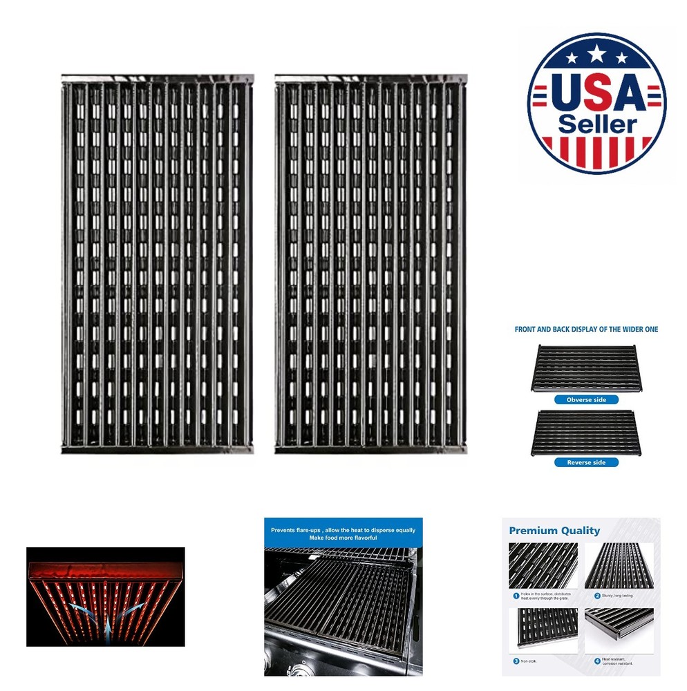 Grill Grates Replacement 2 Piece Porcelain Enameled Iron Gas Grill Cooking Grids