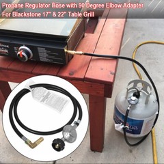 Propane Regulator Hose w/ 90° Elbow Adapter for Blackstone 17″ & 22″ Table Grill